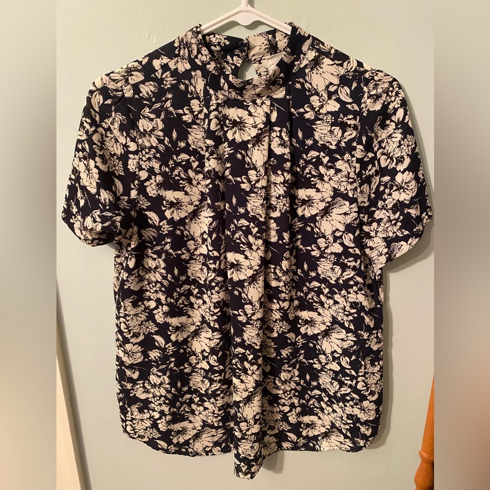 Sienna Sky Navy and White Floral Women’s Blouse